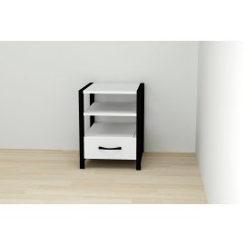 Тумба универсальная Ferrum-decor Вивьен 1/1 50x41x40 черный ДСП Белое 16мм
