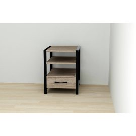 Тумба универсальная Ferrum-decor Вивьен 1/1 50x41x40 черный ДСП Дуб Сонома Трюфель 16мм
