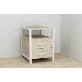 Тумба універсальна Ferrum-decor Вів'єн 2/2 50x41x40 білий ДСП Дуб Сонома 16мм (XK00118)