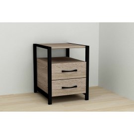 Тумба универсальная Ferrum-decor Вивьен 2/2 50x41x40 черный ДСП Дуб Сонома Труфель 16мм
