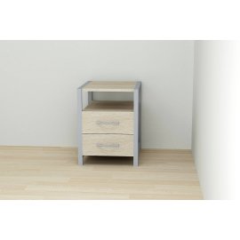 Тумба универсальная Ferrum-decor Вивьен 2/2 50x41x40 серый ДСП Дуб Артизан 16мм (XK00123)