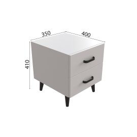 Тумба Вива 2 на конусных ножках Ferrum-decor 41x35x40 Черный металл ДСП Белый 16 мм (VIVA206)