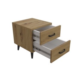 Тумба Вива 2 на конусных ножках Ferrum-decor 41x35x40 Черный металл ДСП Дуб Артизан 16 мм (VIVA207)