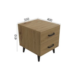 Тумба Вива 2 на конусных ножках Ferrum-decor 41x35x40 Черный металл ДСП Дуб Артизан 16 мм (VIVA207)