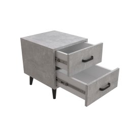 Тумба Вива 2 на конусных ножках Ferrum-decor 41x35x40 Черный металл ДСП Бетон 16 мм (VIVA200)