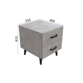 Тумба Вива 2 на конусных ножках Ferrum-decor 41x35x40 Черный металл ДСП Бетон 16 мм (VIVA200)