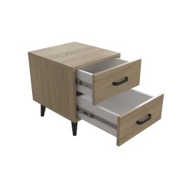 Тумба Віва 2 на конусних ніжках Ferrum-decor 41x35x40 Чорний метал ДСП Дуб Сонома 16 мм (VIVA203)