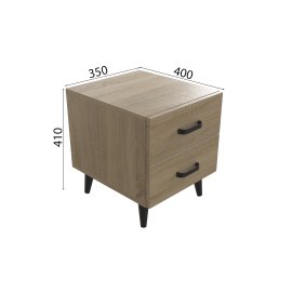 Тумба Віва 2 на конусних ніжках Ferrum-decor 41x35x40 Чорний метал ДСП Дуб Сонома 16 мм (VIVA203)