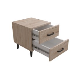 Тумба Вива 2 на конусных ножках Ferrum-decor 41x35x40 Черный металл ДСП Дуб Сан-Марино 16 мм (VIVA205)