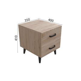 Тумба Вива 2 на конусных ножках Ferrum-decor 41x35x40 Черный металл ДСП Дуб Сан-Марино 16 мм (VIVA205)