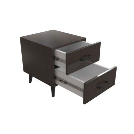 Тумба Вива 2 на конусных ножках Ferrum-decor 41x35x40 Черный металл ДСП Венге Магия 16 мм (VIVA202)