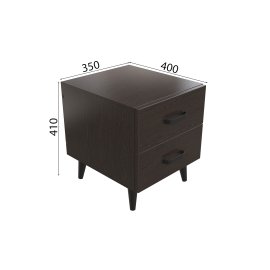Тумба Вива 2 на конусных ножках Ferrum-decor 41x35x40 Черный металл ДСП Венге Магия 16 мм (VIVA202)