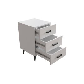 Тумба Вива 3 на конусных ножках Ferrum-decor 56,5x35x40 Черный металл ДСП Белый 16 мм (VIVA306)