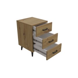 Тумба Вива 3 на конусных ножках Ferrum-decor 56,5x35x40 Черный металл ДСП Дуб Артизан 16 мм (VIVA307)
