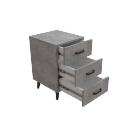 Тумба Вива 3 на конусных ножках Ferrum-decor 56,5x35x40 Черный металл ДСП Бетон 16 мм (VIVA300)