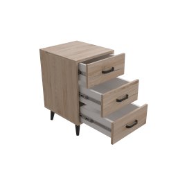 Тумба Вива 3 на конусных ножках Ferrum-decor 56,5x35x40 Черный металл ДСП Дуб Сан-Марино 16 мм (VIVA305)