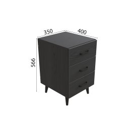 Тумба Вива 3 на конусных ножках Ferrum-decor 56,5x35x40 Черный металл ДСП Сосна Кембра 16 мм (VIVA301)