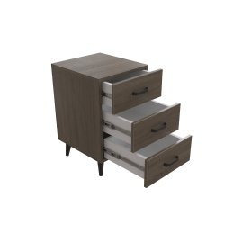 Тумба Вива 3 на конусных ножках Ferrum-decor 56,5x35x40 Черный металл ДСП Дуб Сонома Трюфель 16 мм (VIVA304)