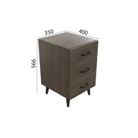Тумба Вива 3 на конусных ножках Ferrum-decor 56,5x35x40 Черный металл ДСП Дуб Сонома Трюфель 16 мм (VIVA304)