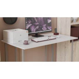 Письменный стол Ferrum-decor Ханна 75x140x60 серый ДСП Белое 16мм