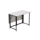Стол-книжка трансформер Морис 2 Ferrum-decor 750x1000x1100 Черный металл ДСП Белый 16 мм (MORI201)
