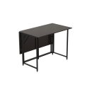 Стол-книжка трансформер Морис 2 Ferrum-decor 750x1000x1100 Черный металл ДСП Венге Магия 16 мм (MORI203)
