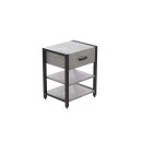 Тумба универсальная Ferrum-decor Вивьен 1/2 50x41x40 черный ДСП Бетон 16мм (XK00075TK)