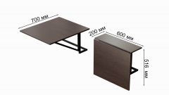 Стол раскладной Александр 1 Ferrum-decor 750x600x700 Черный металл ДСП Белый 16 мм (ALEKS001)