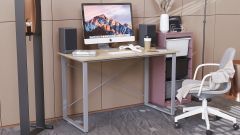 Комп'ютерний стіл Ferrum-decor Дейв 75x100x70 сірий ДСП Дуб Сонома 16мм