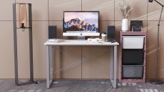 Письменный стол Ferrum-decor Дейв 75x100x60 серый ДСП Белое 16мм