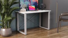 Письменный стол Ferrum-decor Драйв 750x1200x600 Серый металл ДСП Белый 16 мм (DRA029)