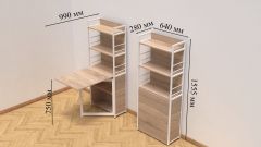 Стол-книжка с этажеркой Практик 2 Ferrum-decor: функциональный и стильный стол в стиле лофт