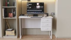 Письменный стол Ferrum-decor Гарри 76x140x70 белый ДСП Белое 32мм