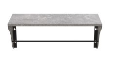 Полка настенная Ferrum-decor Комфи 260x600x240 металл Черный ДСП Бетон 16 мм (KOM0028)
