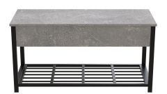 Банкетка с ящиком Ferrum-decor Дрейк 1  550x1000x400 металл Черный ДСП Бетон 16 мм (DRE0007)