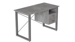 Письмовий стіл з ящиками Ferrum-decor Оскар 750x1200x600 метал Сірий ДСП Бетон 16 мм (OSK0021)