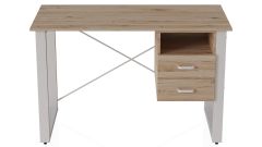 Письмовий стіл з ящиками Ferrum-decor Оскар 750x1400x600 метал Білий ДСП Артізан 16 мм (OSK0030)