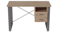 Письмовий стіл з ящиками Ferrum-decor Оскар 750x1400x600 метал Сірий ДСП Артізан 16 мм (OSK0037)