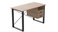 Письмовий стіл з ящиками Ferrum-decor Оскар 750x1400x700 метал Чорний ДСП Артізан 16 мм (OSK0065)