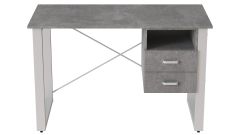 Письменный стол с ящиками Ferrum-decor Оскар  750x1400x700 металл Белый ДСП Бетон 16 мм (OSK0077)