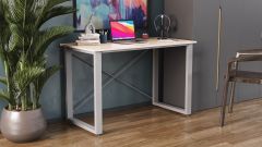 Письмовий стіл Ferrum-decor Драйв 750x1000x600 Білий метал ДСП Дуб Артізан 16 мм (DRA016)