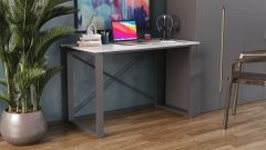 Письменный стол Ferrum-decor Драйв 750x1400x600 Черный металл ДСП Бетон 16 мм (DRA049)