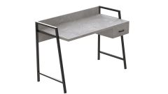 Письмовий стіл Ferrum-decor Комфорт 750x1000x600 Чорний метал ДСП Бетон 32 мм (KOMF007)
