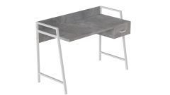 Письмовий стіл Ferrum-decor Комфорт 750x1000x600 Білий метал ДСП Бетон 32 мм (KOMF021)