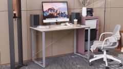 Комп'ютерний стіл Ferrum-decor Дейв 75x100x60 сірий ДСП Дуб Артізан 16мм