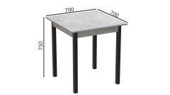 Стол кухонный Ferrum-decor Агата 75x70x70 Черный ДСП Бетон 16мм (AGA0014)