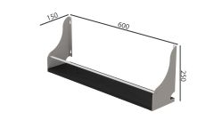 Полиця настінна Ferrum-decor Ізі 260x600x150 метал Білий ДСП Венге 16 мм (IZI0031)