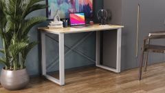 Письмовий стіл Ferrum-decor Драйв 750x1000x600 Сірий метал ДСП Дуб Артізан 16 мм (DRA013)