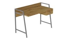Письмовий стіл Ferrum-decor Комфорт 750x1000x600 Сірий метал ДСП Дуб Артізан 32 мм (KOMF013)