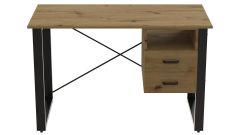 Письмовий стіл з ящиками Ferrum-decor Оскар 750x1200x600 метал Чорний ДСП Дуб Артізан 16 мм (OSK0006)